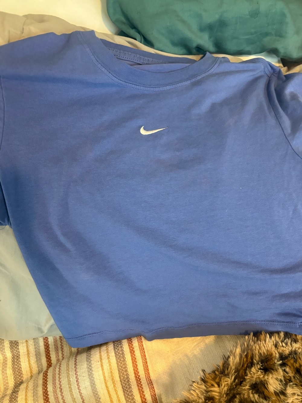 Nike Blue Short Sleeve Crewneck Tee with White Swoosh